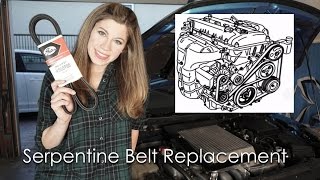 HOW TO REPLACE A SERPENTINE BELT [upl. by Anifled]