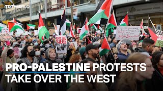 ProPalestine protests held in Western countries [upl. by Revell]