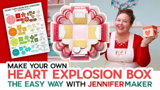 Make a Heart Explosion Box the Easy Way  4 Layers amp Lots of Extras [upl. by Yarb752]