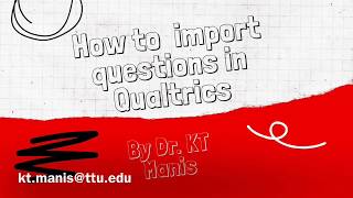 How to import questions in Qualtrics [upl. by Reinar331]