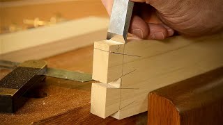 How to Cut a DOVETAIL JOINT with Hand Tools  8 Simple Steps [upl. by Deehahs]