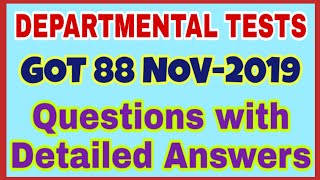 GOT 88 NOVEMBER 2019 QUESTION PAPER PART1 [upl. by Shieh]