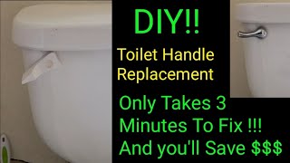 short Broken toilet handle replacement  3 MINUTE FIX [upl. by Yroj]