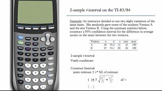 2Sample tInterval TI83 amp TI84 [upl. by Sager]