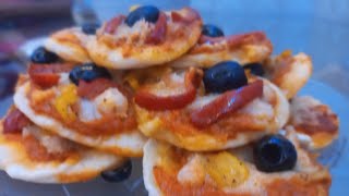 mini pizza à la pôele aux crevettes et au miettes de thon [upl. by Alathia509]