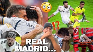 CARVAJAL AND VINI INJURY REAL MADRID 20 VILLARREAL⁉️ [upl. by Aynatan]