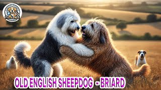 Old English Sheepdog vs Briard Battle of the Big Herding Dogs [upl. by Aical]