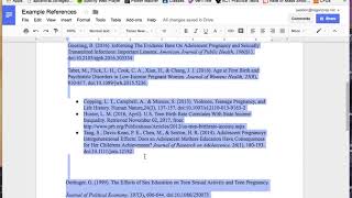 Formatting APA References page on a Google Doc [upl. by Ayerf]