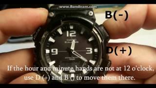 Casio AQS810W 5 Alarms How to set time [upl. by Kamilah]