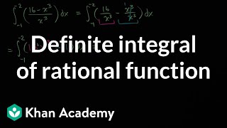 Definite integral of rational function  AP Calculus AB  Khan Academy [upl. by Karil3]