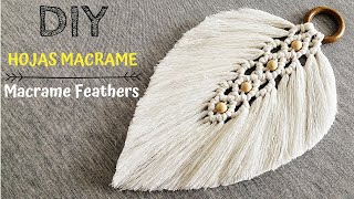 DIY como hacer HOJAS o PLUMAS en MACRAME  DIY Macrame FeathersLeaf [upl. by Zellner]