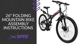 Xspec 26quot Folding Mountain Bike Assembly Instructions new [upl. by Toiboid]