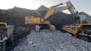 Cat 390F L efficiency loading 772 Gs Pure engine sound Outside and incab view [upl. by Ajan]