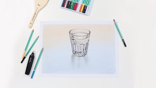 How to draw glass with colour pencils [upl. by Atinahc]