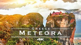 Meteora Monasteries Greece 🇬🇷  by drone 4K [upl. by Adniuqal]