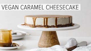 VEGAN CARAMEL CHEESECAKE  glutenfree vegan cheesecake [upl. by Llerreg]