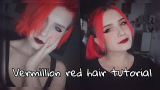 Dyeing my hair vermillion red w Crazy Color [upl. by Kuster]