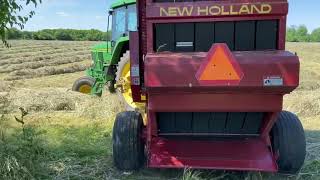 Making Hay  Cutting Tedding Raking Baling and Loading [upl. by Aikenat]