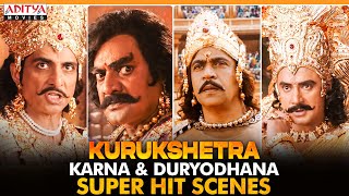 Karna Arjun Sarja and Duryodhana Darshan Super Hit Scenes From quotKurukshetraquot  Aditya Movies [upl. by Amairam]