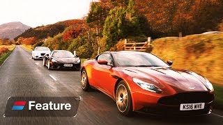 The Great British Grand Tour Aston Martin DB11 vs Bentley Continental GT vs McLaren 570 GT [upl. by Ahsak]