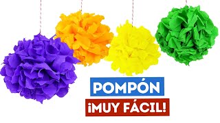 Cómo hacer Pompones de papel crepé ¡Muy fácil [upl. by Gualtiero]