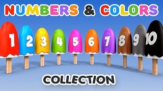 Learn Numbers with Number Ice Cream Popsicles  Colors and Numbers Collection [upl. by Dobson768]