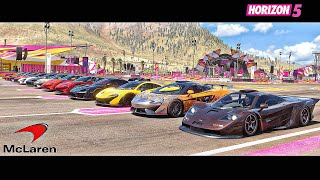 Top 17 Fastest Mclaren Cars Drag Race in Forza Horizon 5 [upl. by Boutis735]