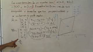 ECS DE DIAGONALES DE UN ROMBO [upl. by Alekehs]