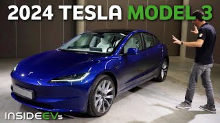 2024 Tesla Model 3 InsideEVs First Look Debut [upl. by Askwith636]