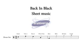 Back In Black by ACDC  Drum Score Request 88 [upl. by Cormac525]