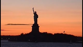 Staten Island Ferry 2010 Evening Shots  New York plus Statue of Liberty at Sunset [upl. by Hammock398]