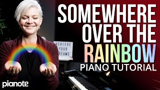 How to Play quotSomewhere Over The Rainbowquot 🌈 Beginner Piano Lesson [upl. by Sabra844]