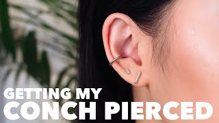 GETTING MY CONCH PIERCED Vlog  AftercarePain [upl. by Skipper]