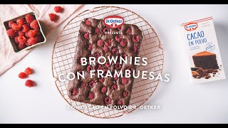 Brownies con Frambuesas  Receta Brownie de Chocolate casero fácil y rápido [upl. by Ayt678]