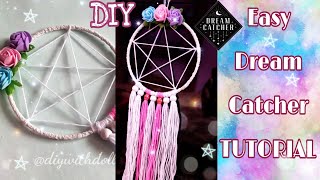 DIY EASY DREAM CATCHER TUTORIAL  FOR BEGGINERS HOW TO MAKE DREAM CATCHER  DIY with DOLL [upl. by Lenahs]