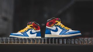 Union x Air Jordan 1 Retro High NRG quotStorm Bluequot Review amp OnFeet [upl. by Atiuqat]