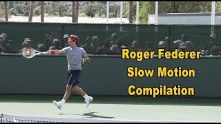 Roger Federer Super Slow Motion Compilation  Forehand Backhand Serve Volleys and Overheads [upl. by Rraval]