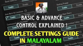 Bgmi Settings guide Malayalam  Basic amp advanced control settings explained [upl. by Pachston752]