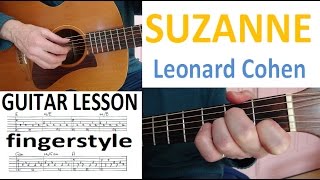 SUZANNE  LEONARD COHEN fingerstyle GUITAR LESSON [upl. by Ramsdell]