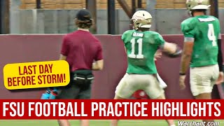 FSU Football PRACTICE HIGHLIGHTS  SMU Week Wednesday Practice  Warchant TV FSU [upl. by Ahsenac78]