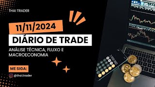 FECHAMENTO DE MERCADO  DIÁRIO DE TRADE ÍNDICE E DÓLAR  11112024 [upl. by Aem640]