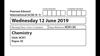 Paper 2C June 2019  IGCSE Chemistry Edexcel  Dr Hanaa Assil [upl. by Maya666]