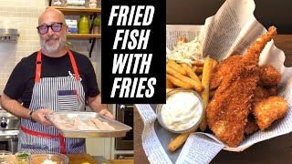 Andrew Zimmern Cooks Fried Lake Fish with Homemade Tartar Sauce [upl. by Bakki]