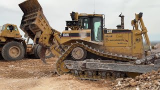 Caterpillar D8R Bulldozer Lays Εmbankments On Construction Site SotiriadisLabrianidis 4k [upl. by Pedrotti]