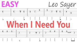 When I Need You  Leo Sayer  Easy Fingerstyle guitar with tabs [upl. by Hannus]