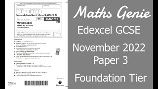 Edexcel Foundation Paper 3 November 2022 Exam Walkthrough [upl. by Nahshun]