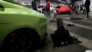 Lamborghini Ferrari Crash in Expressway Tunnel Race in Beijing [upl. by Idet]