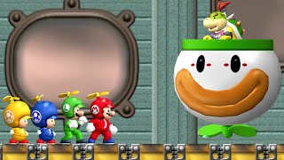 New Super Mario Bros Wii  All Bosses 4 Players [upl. by Basset729]