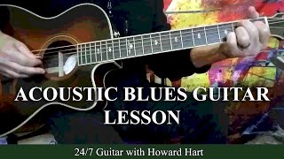 ACOUSTIC BLUES GUITAR LESSON  Combining Turnarounds Fills amp Licks With Rhythm Playing [upl. by Molahs405]