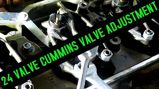 24 VALVE CUMMINS VALVE ADJUSTMENT specs in description [upl. by Ruperto197]